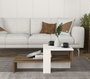 Hanah Home Mesa de Centro Escandinava Blanca y Nogal con Almacenamiento 80x43.6x32.6 cm